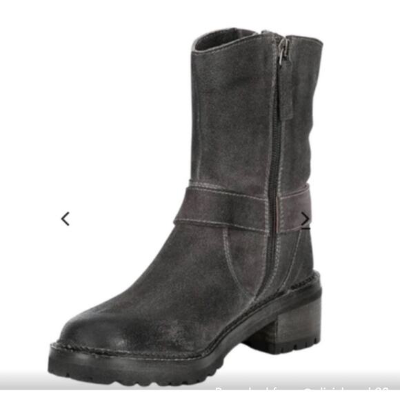 ROAN by Bed Stu Emerson Grey Suede Rust 7.5M Moto Motorcycle Soft - Picture 12 of 13